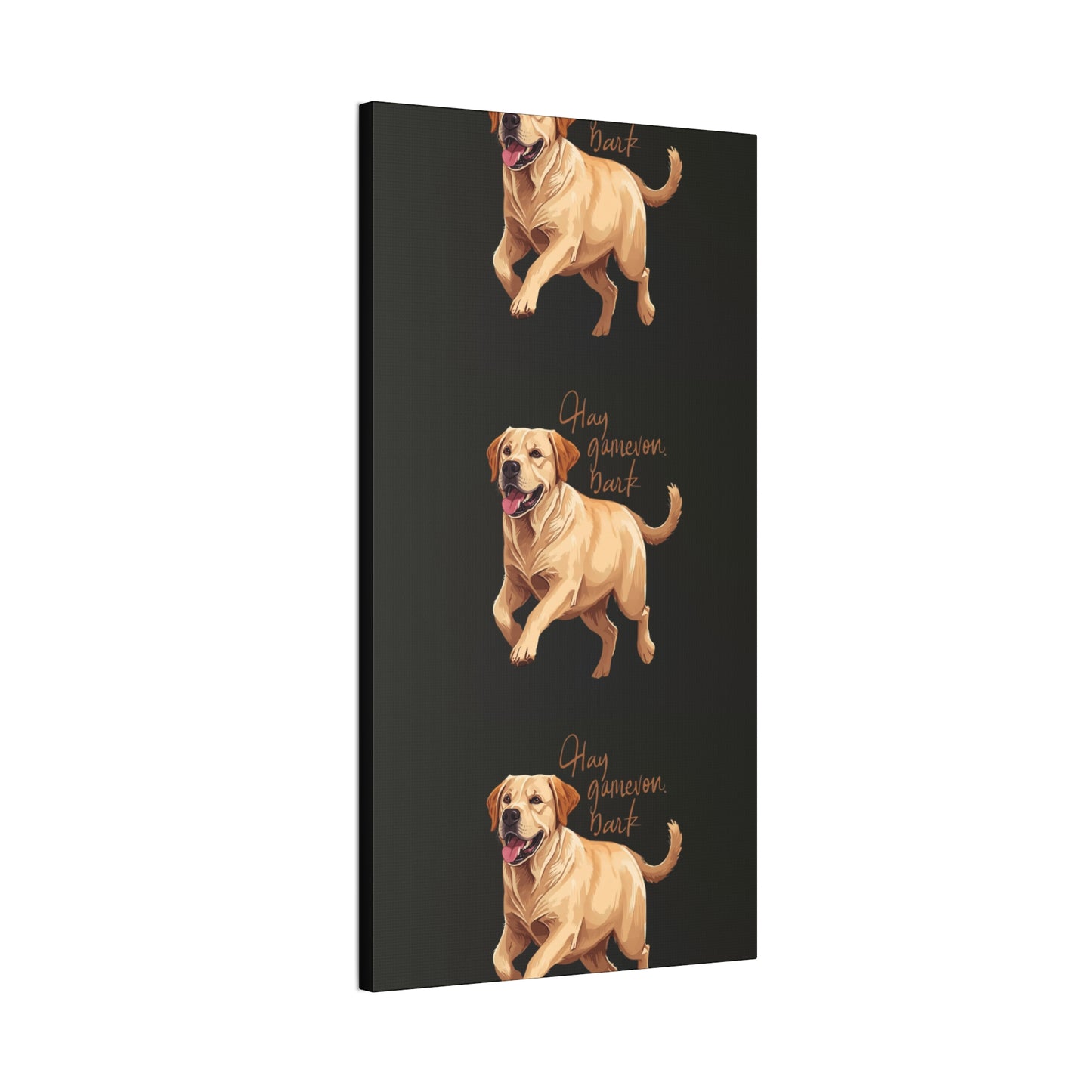 Happy Gamelon Bark Dog Canvas Wall Art | Eco-Limited