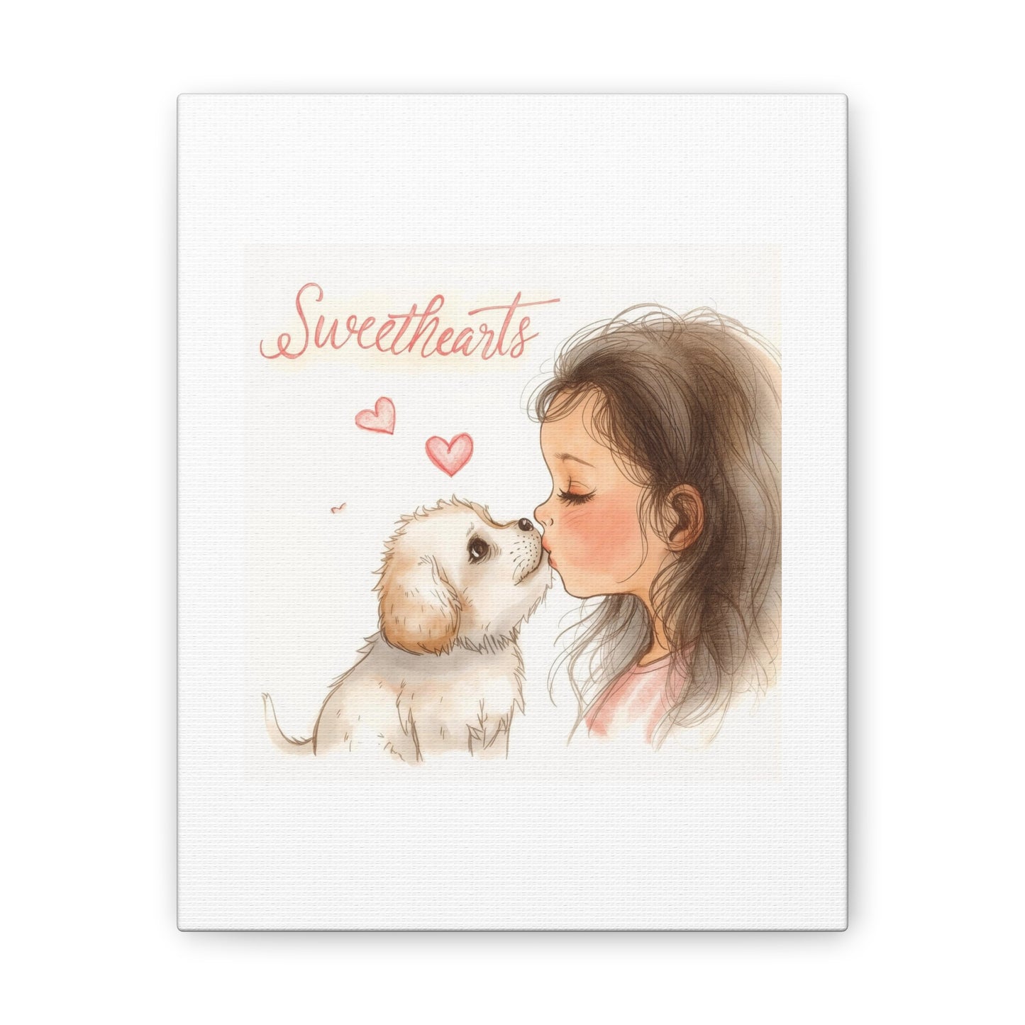 Sweethearts – Child &amp; Puppy Love Canvas | Eco-Limited