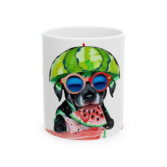 Watermelon Helmet Dog Ceramic Mug