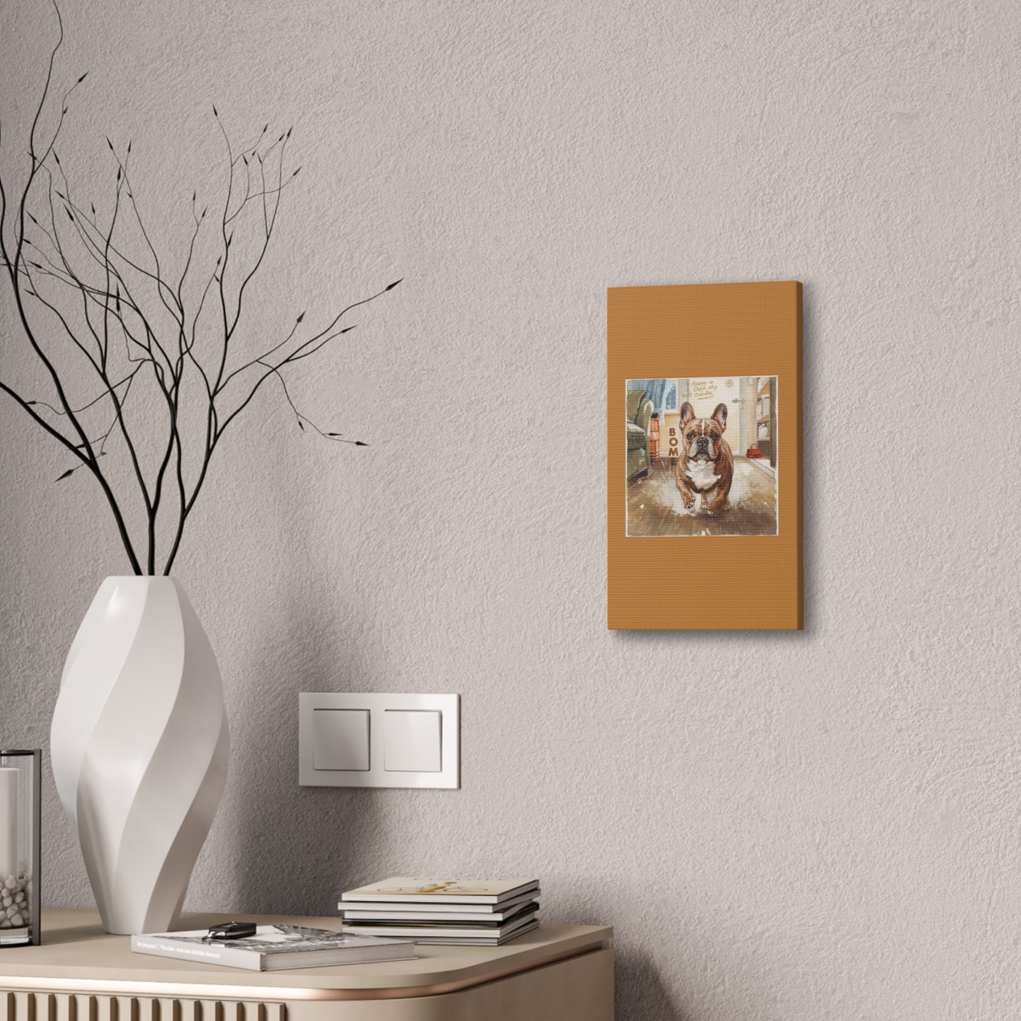 Happy Home Bulldog Canvas Art | Eco-Limited
