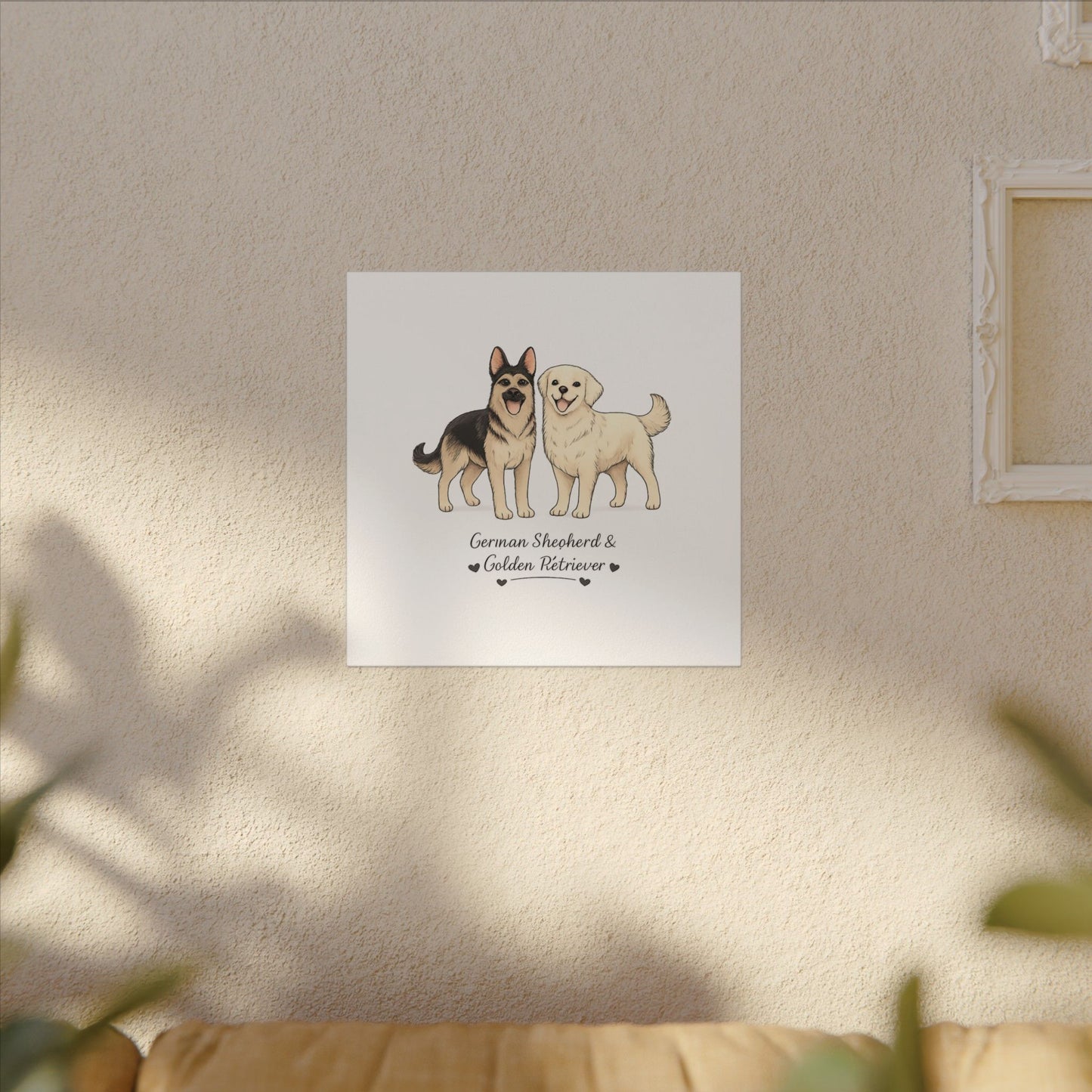 German Shepherd & Golden Retriever Canvas Wall Art