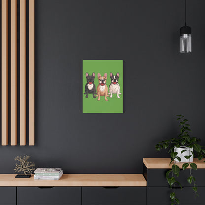 French Bulldog Trio Canvas Wall Art|Eco-Friendly - Limited
