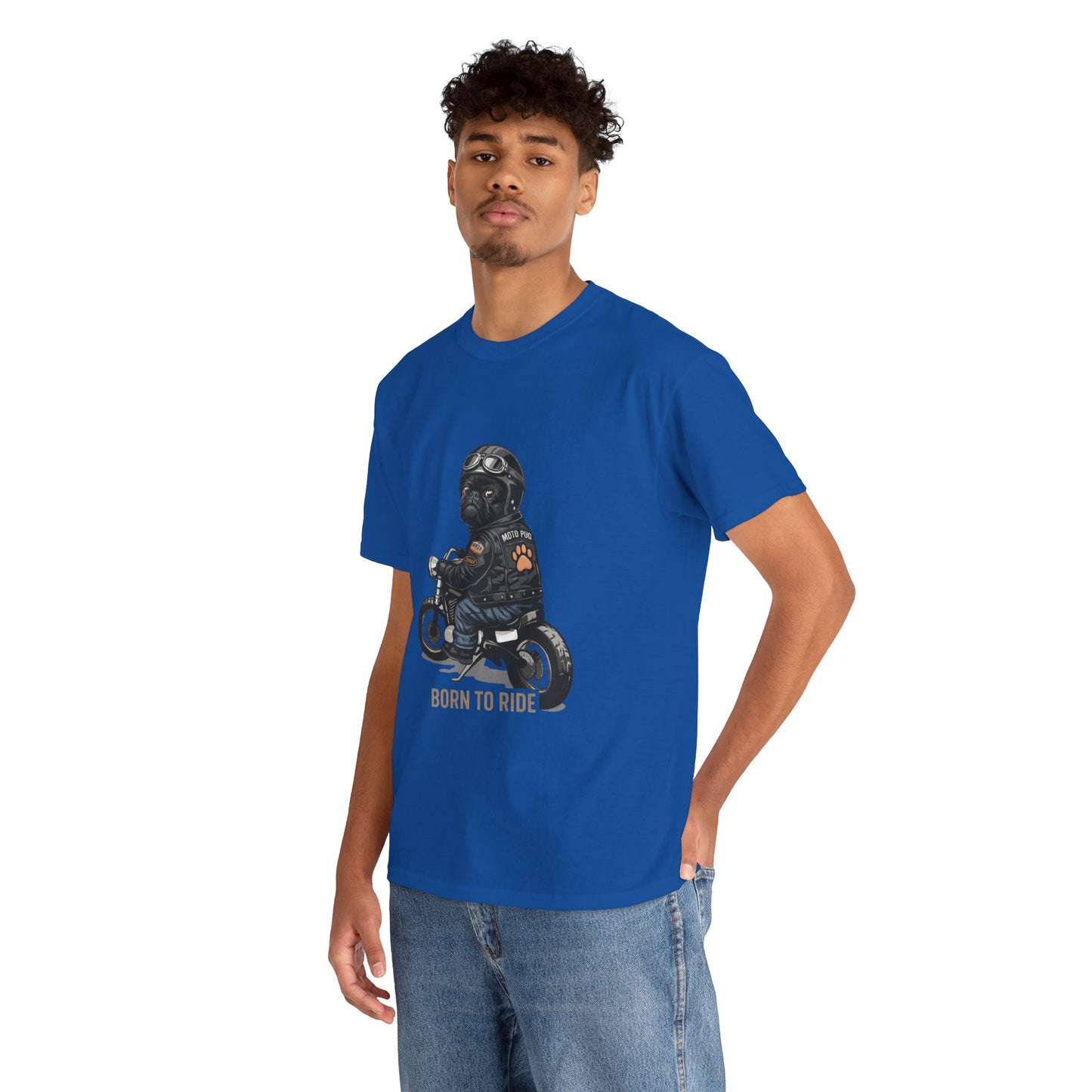 Moto Pug Born To Ride T-Shirt | Eco-Limited