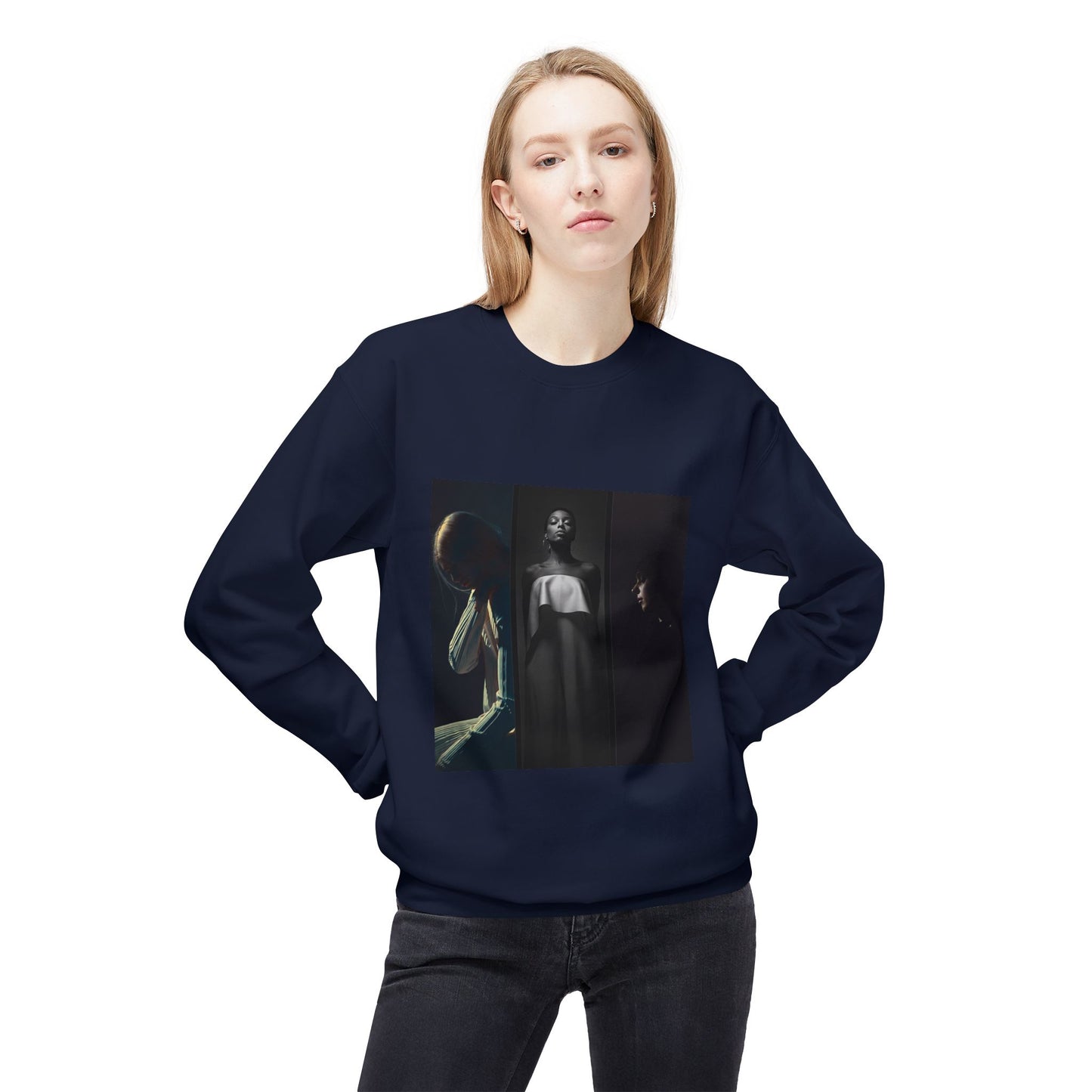 Moody Portrait Triptych Graphic Sweatshirt | Eco-Limited