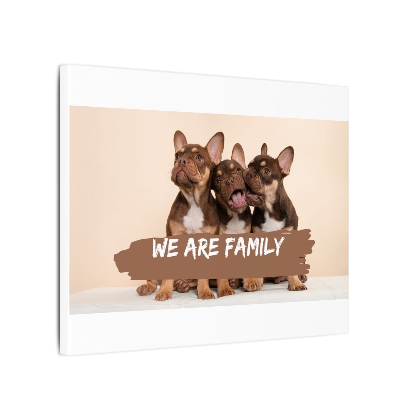 We Are Family French Bulldog Canvas Wall Art