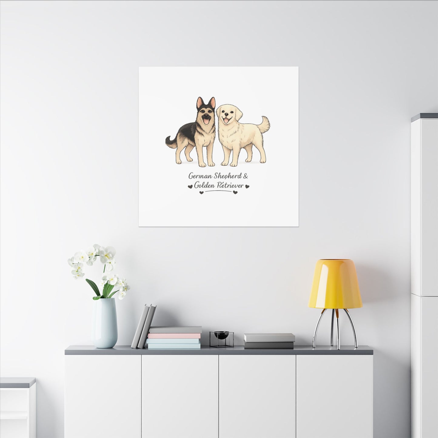 German Shepherd & Golden Retriever Canvas Wall Art