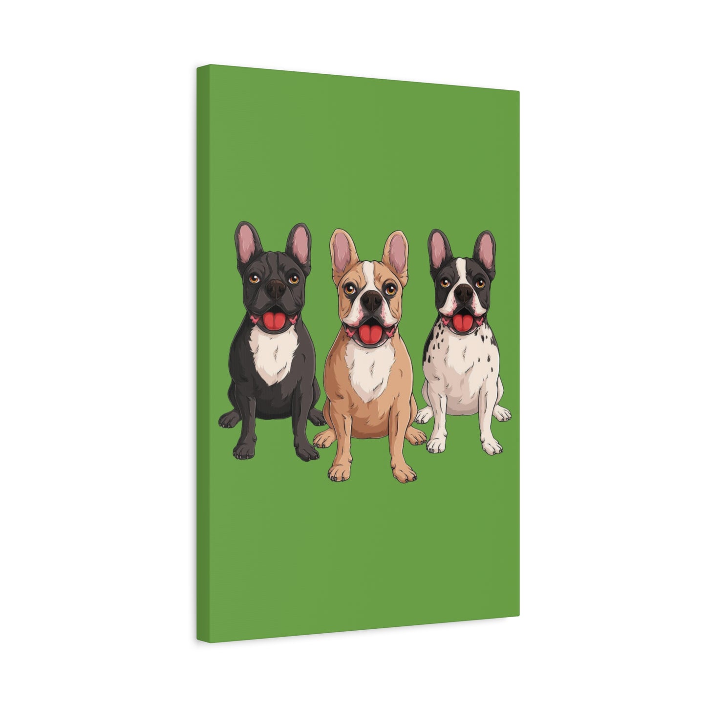 French Bulldog Trio Canvas Wall Art|Eco-Friendly - Limited