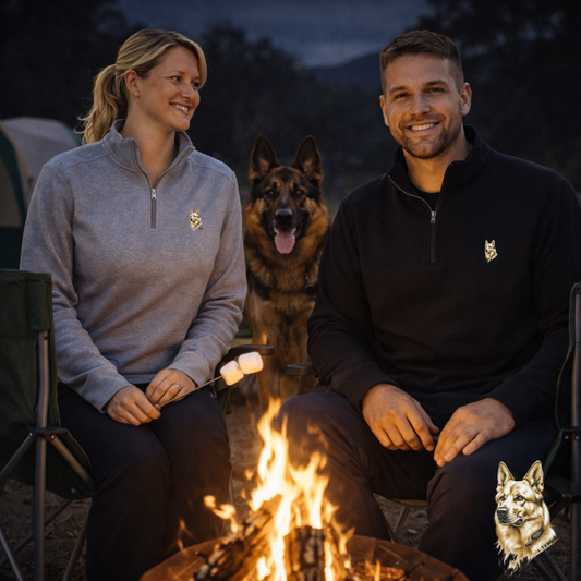 German Shepherd Born To Protect Quarter Zip Pullover | Eco-Limited