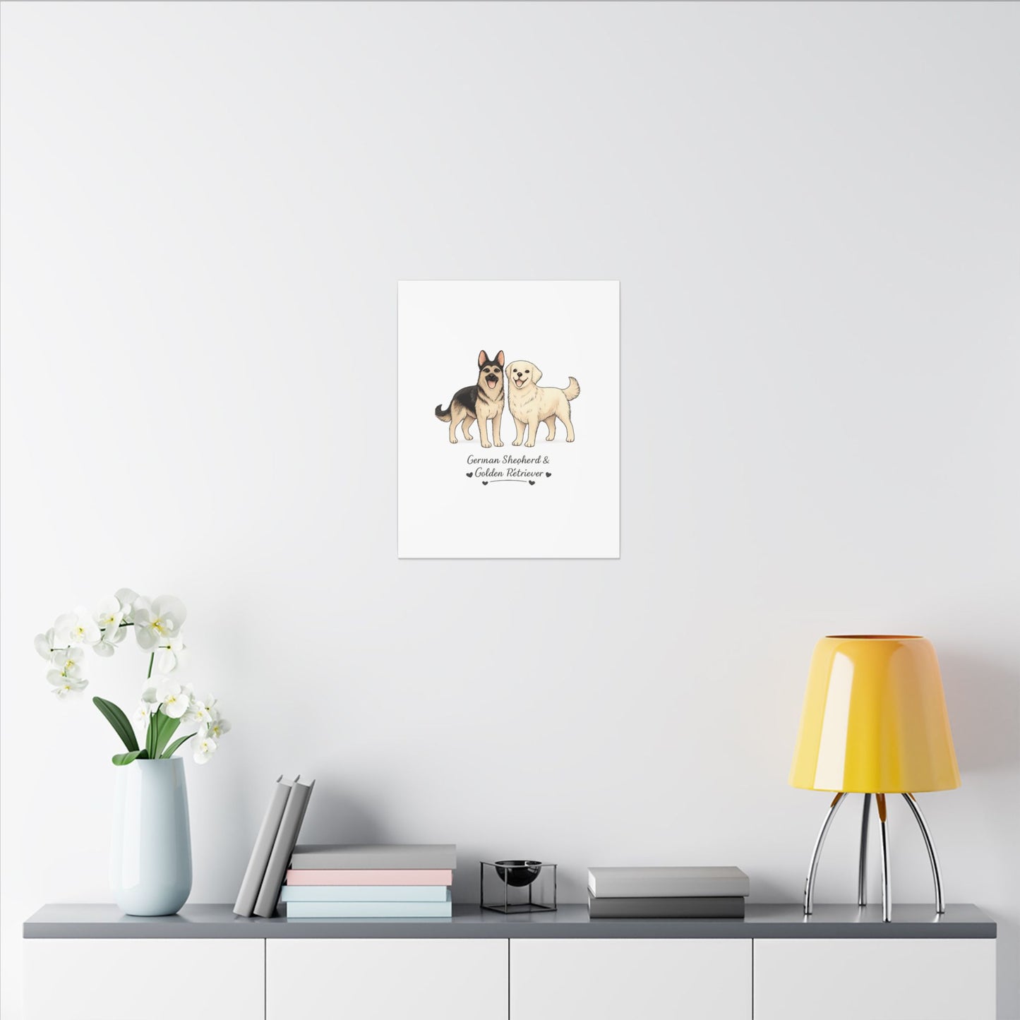German Shepherd & Golden Retriever Canvas Wall Art