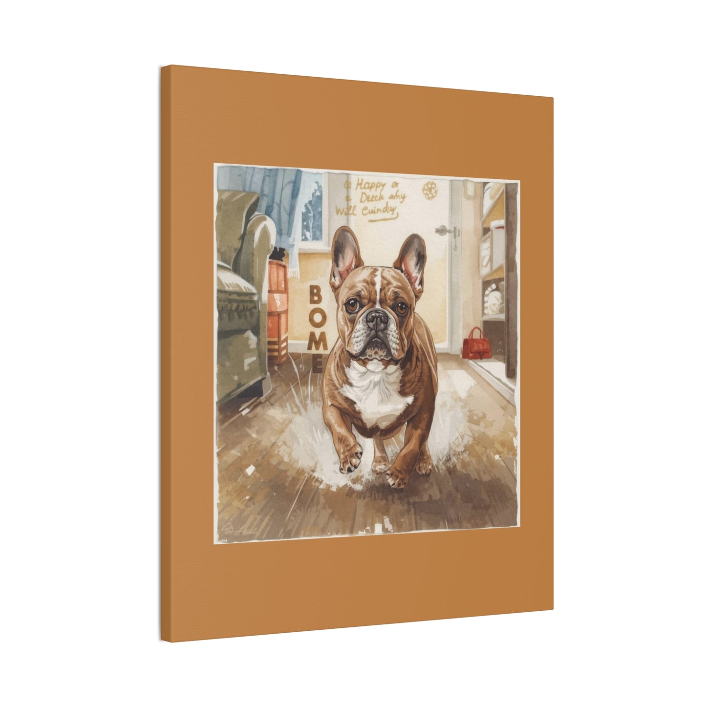 Happy Home Bulldog Canvas Art | Eco-Limited
