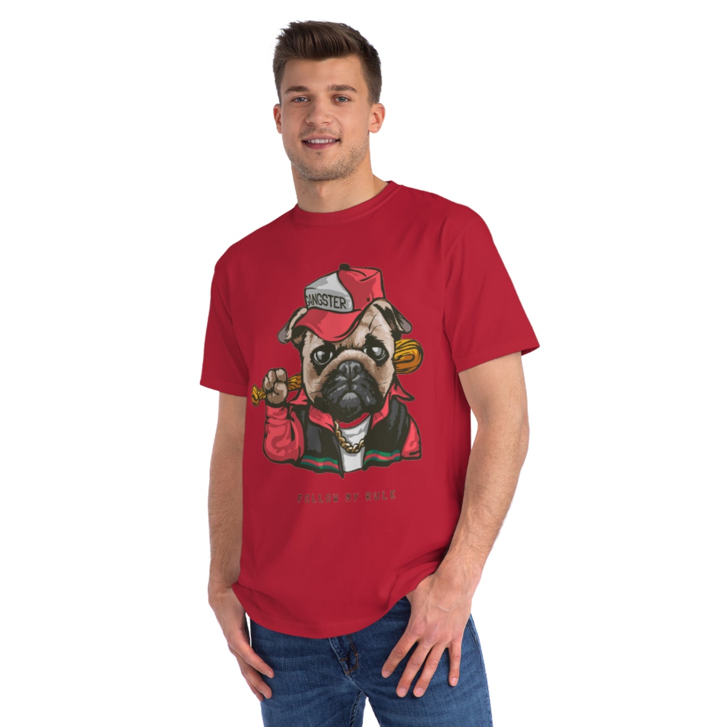 Organic Gangster Pug T-Shirt | Organic-Limited