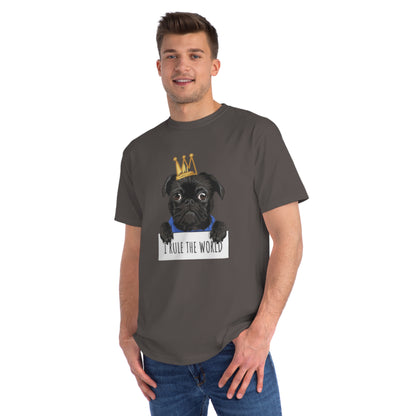 “I Rule the World” Crowned Dog Graphic Tee|Eco-Friendly