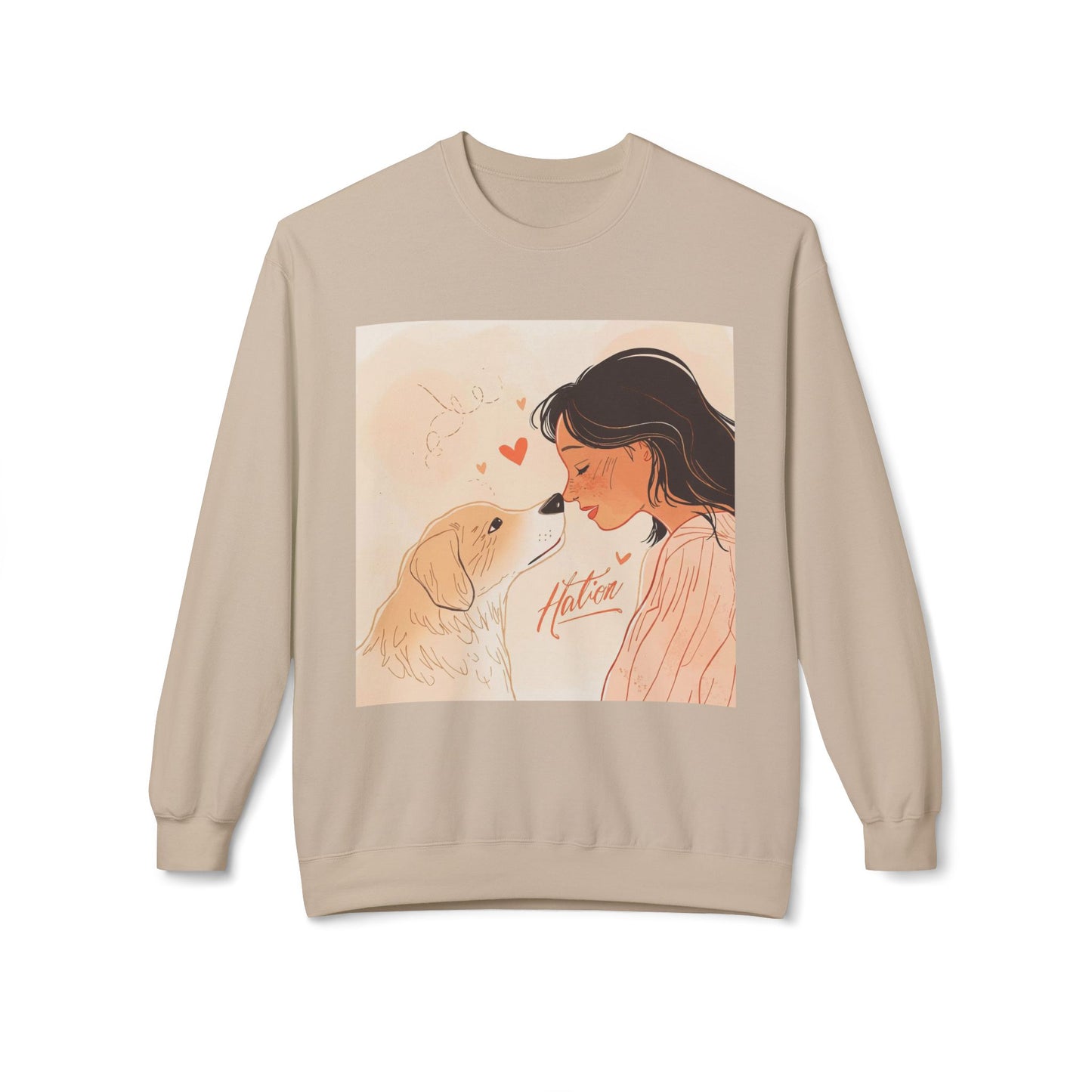 Heartfelt Dog Love Illustration Crewneck | Eco-Friendly - Limited