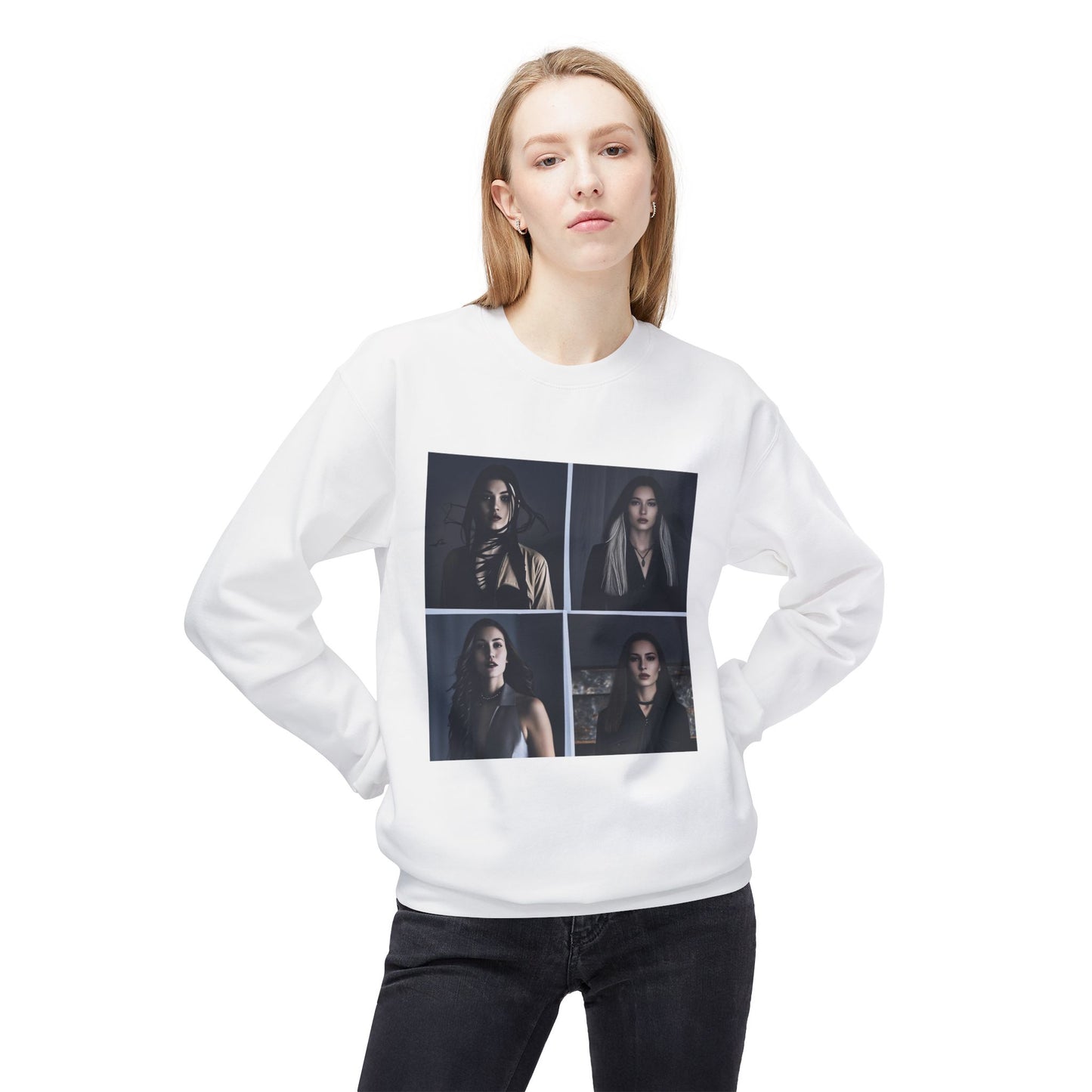 Dark Portrait Grid Sweatshirt | Eco-Limited