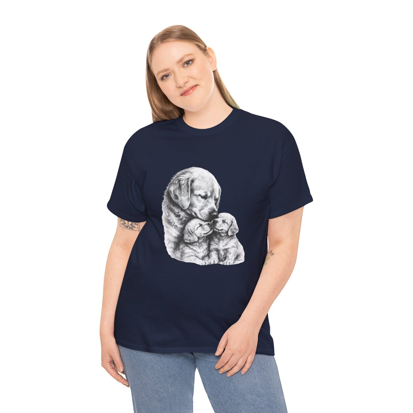 Tender Dog Family Pencil Art T-Shirt | Eco - Limited