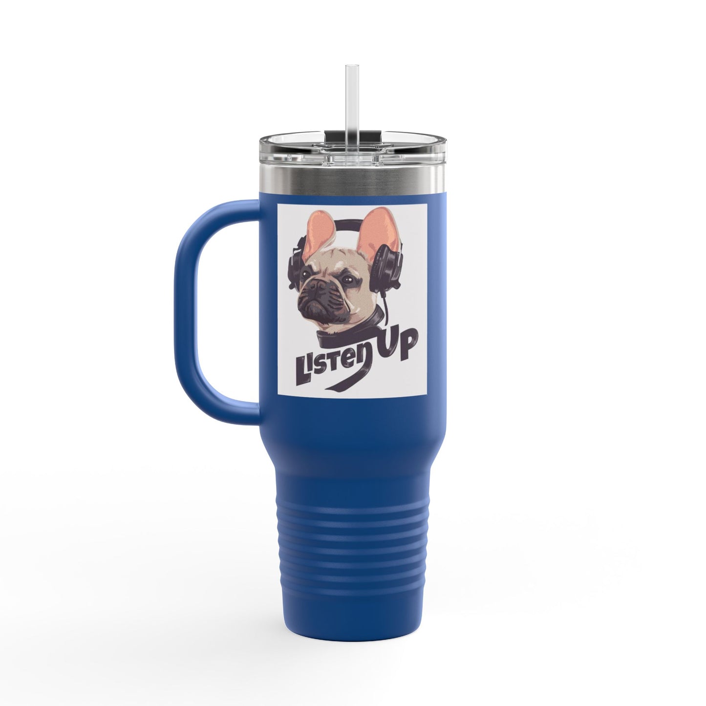 'Listen Up' French Bulldog Headphones Tumbler