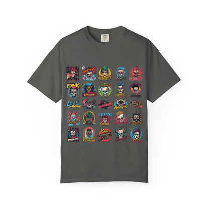 Punk Rock Skull Patch Grid T-Shirt|Eco-Friendly - Limited