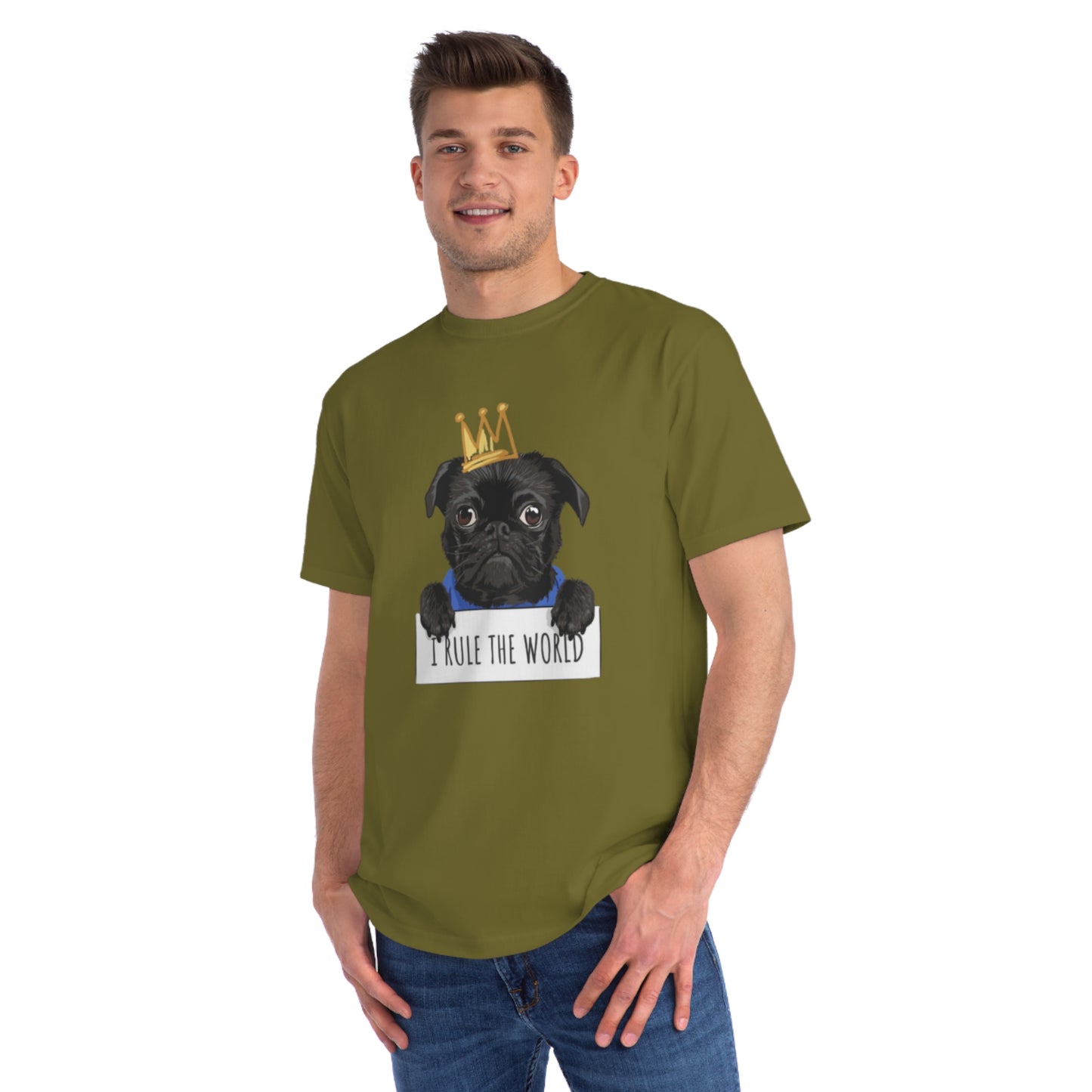 “I Rule the World” Crowned Dog Graphic Tee|Eco-Friendly