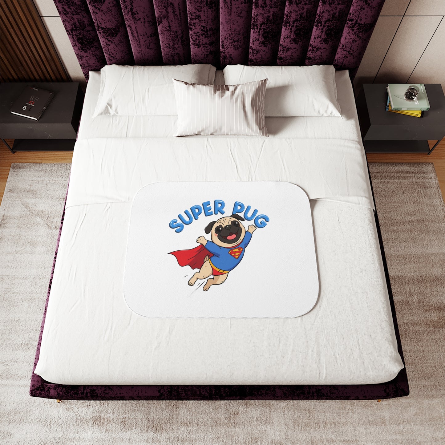 Super Pug Cozy Throw Blanket | Eco-Limited