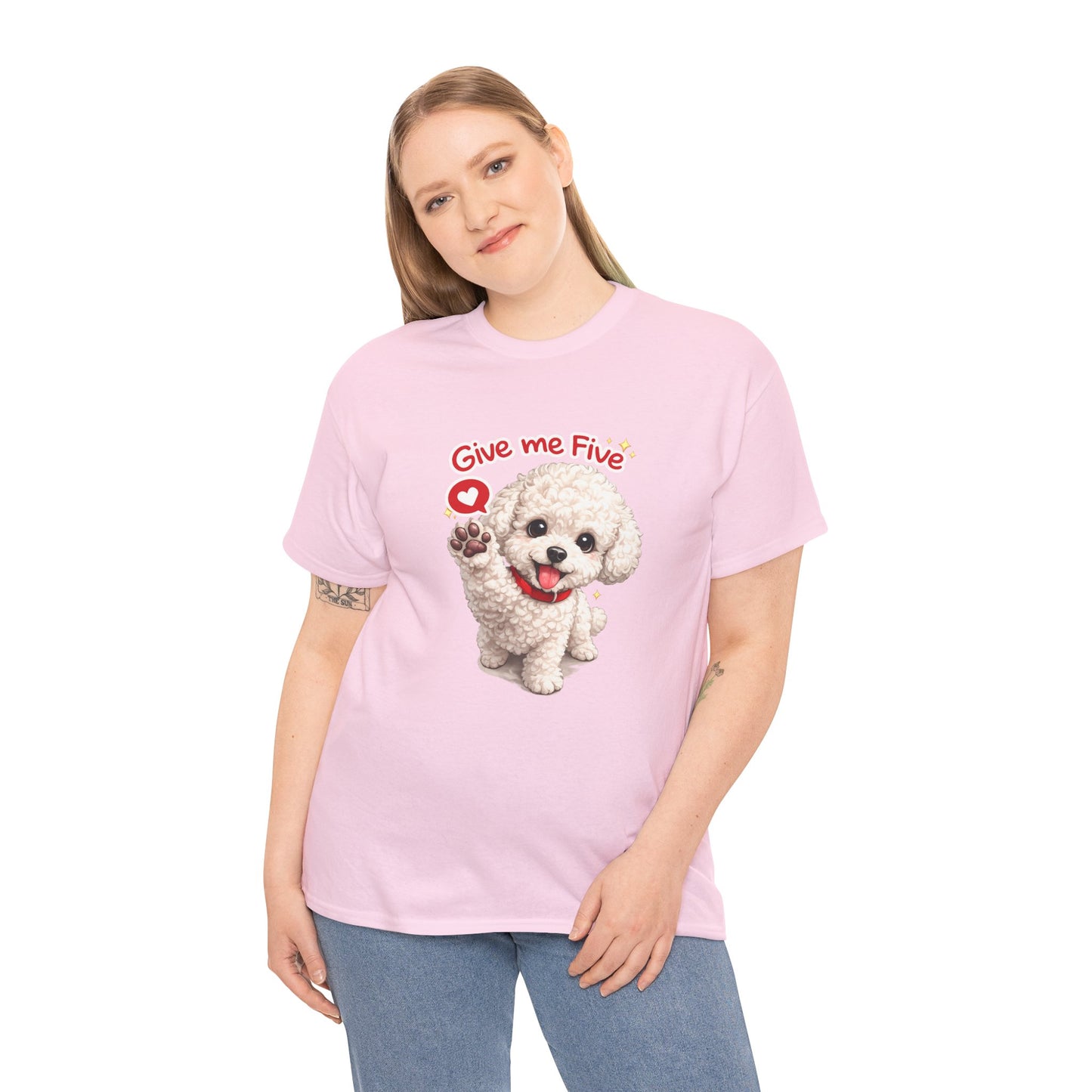 Give Me Five Cute Dog T-Shirt | Eco-Limited