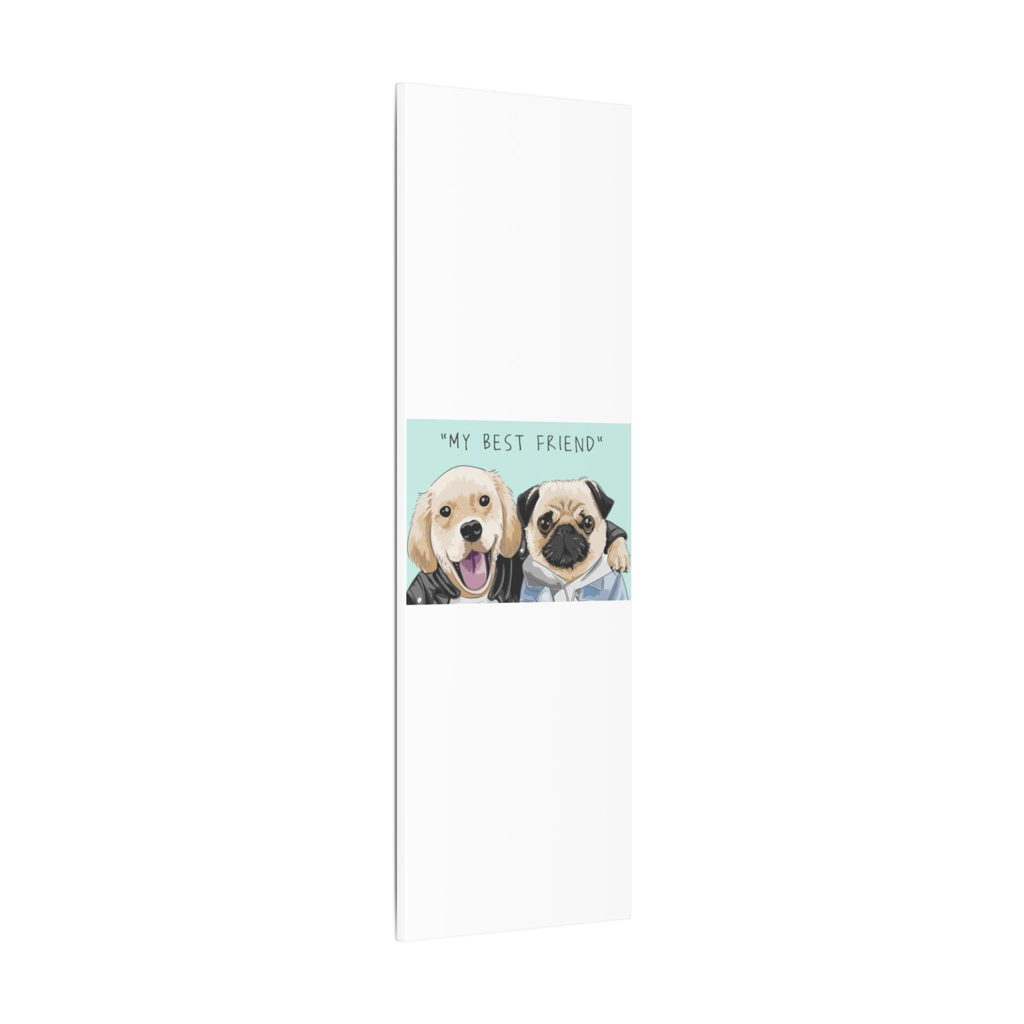 Cute Pug & Puppy Matte Stretched Print