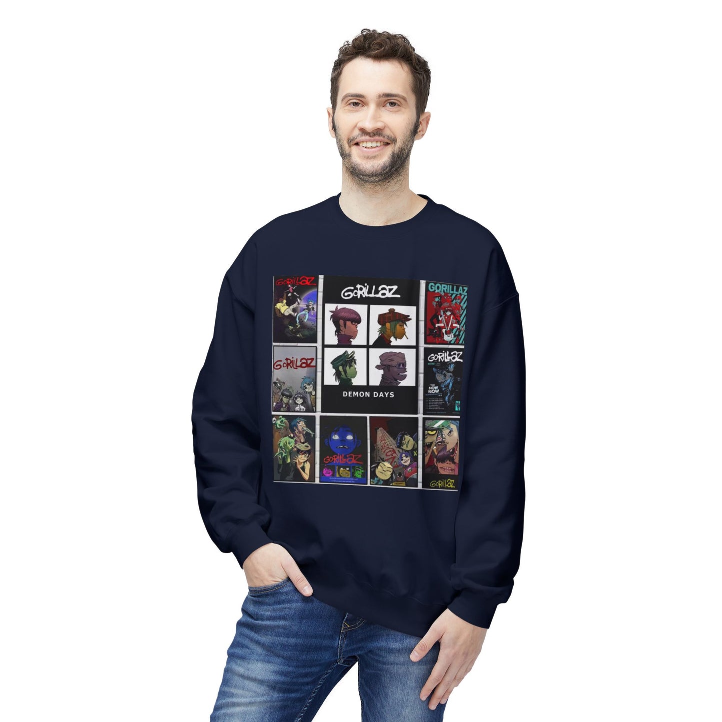 Gorillaz Album Art Collage Graphic Sweatshirt Music Inspired Streetwear