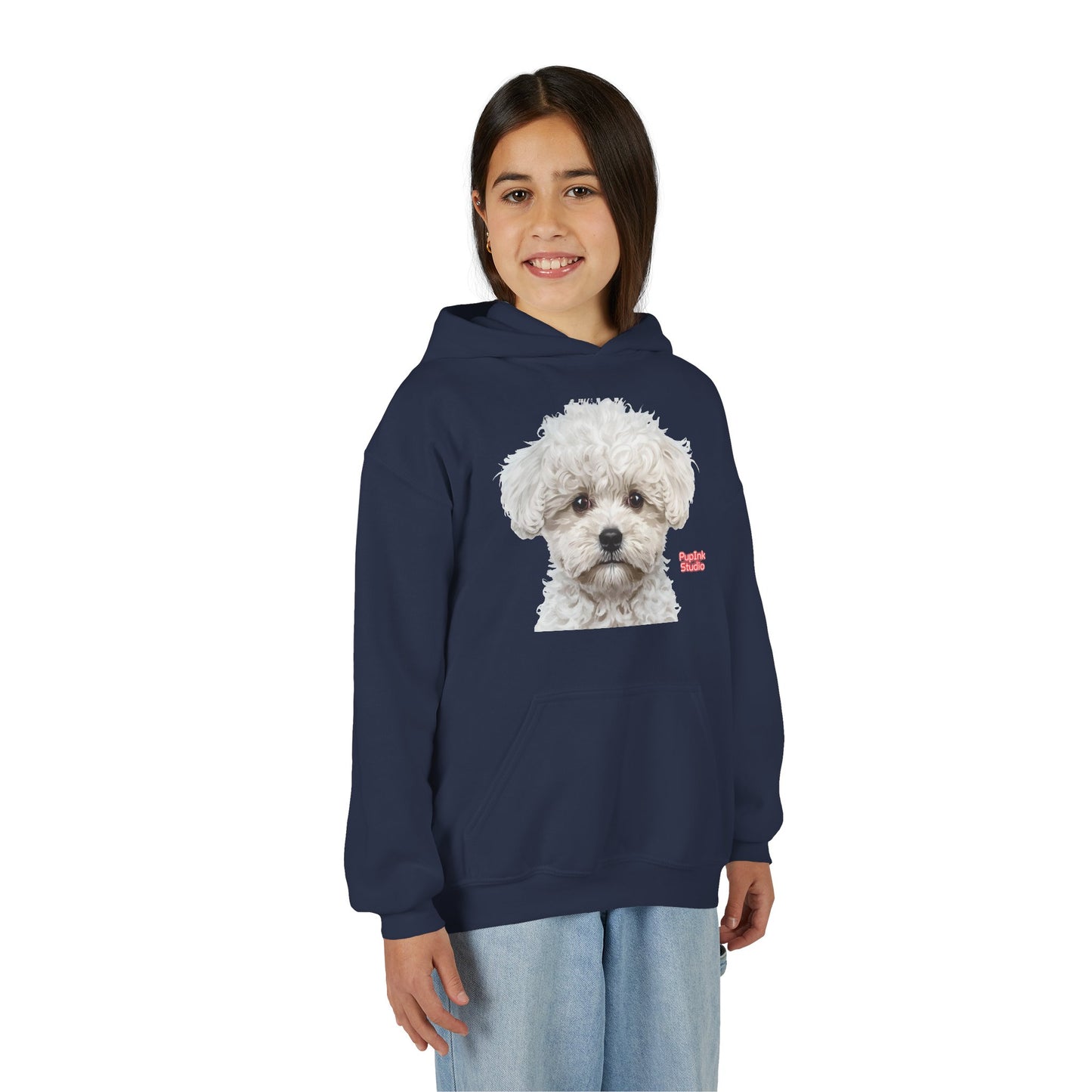 Cute White Puppy Face Youth Hoodie|Eco-Friendly - Limited