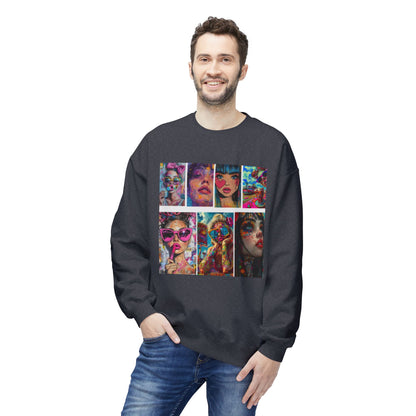Pop Art Portrait Collage Graphic Sweatshirt
