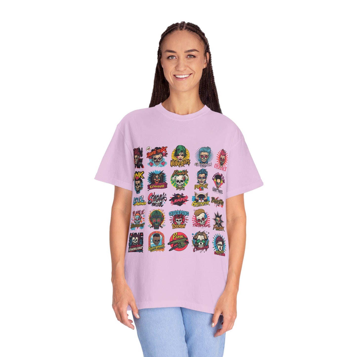 Punk Rock Skull Patch Grid T-Shirt|Eco-Friendly - Limited