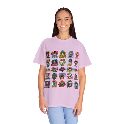 Punk Rock Skull Patch Grid T-Shirt|Eco-Friendly - Limited