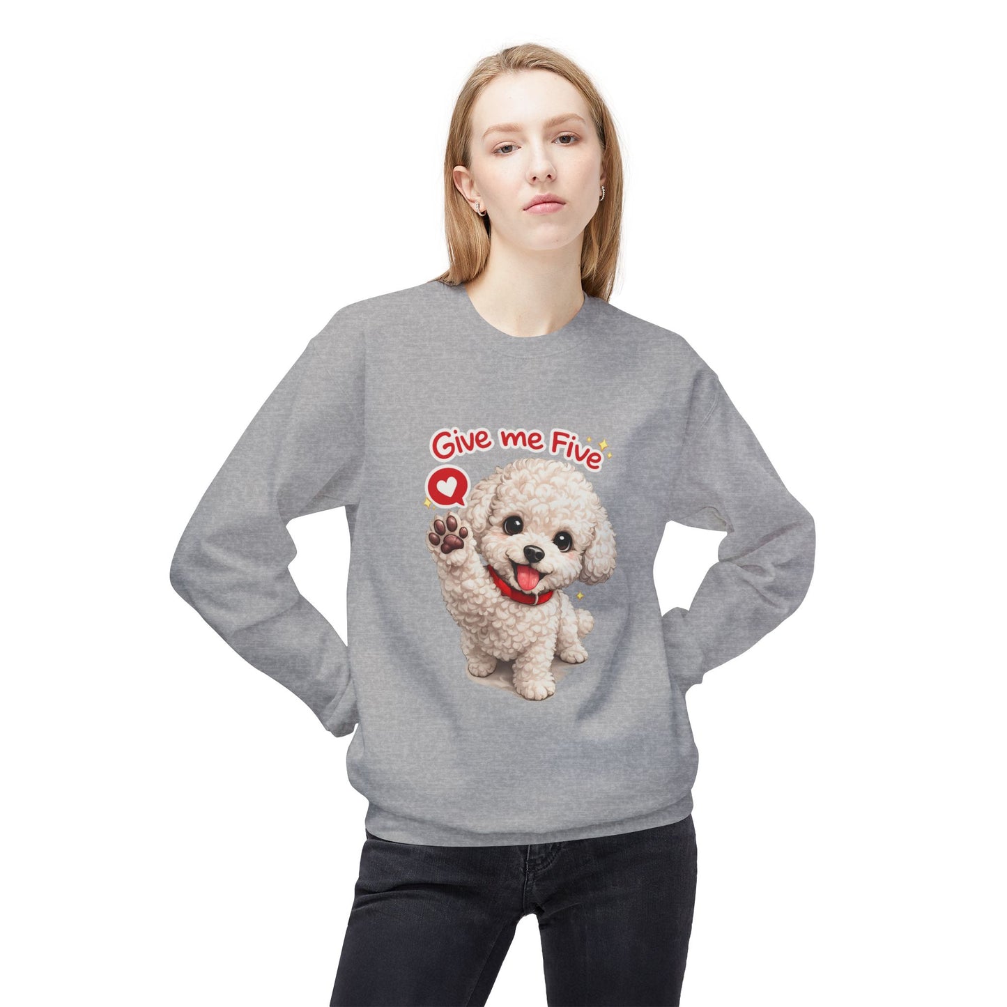 Give Me Five Cute Dog Sweatshirt | Eco-Limited