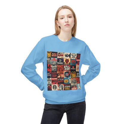 Vintage Rock Poster Collage Sweatshirt | Eco-Limited