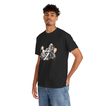 Skeleton Contemplation Sketch T-Shirt | Eco-Limited