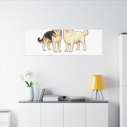 German Shepherd & Golden Retriever Canvas Wall Art