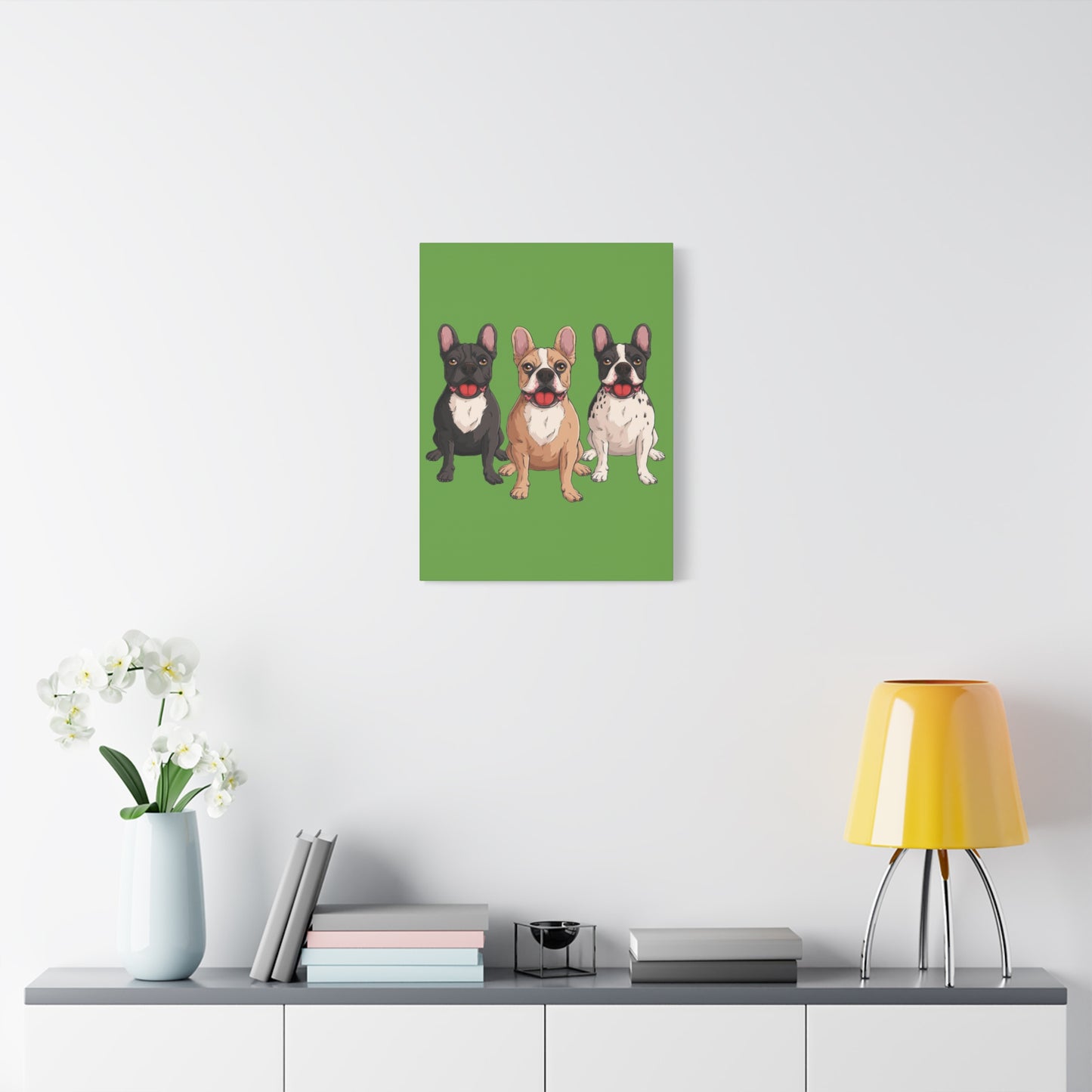 French Bulldog Trio Canvas Wall Art|Eco-Friendly - Limited