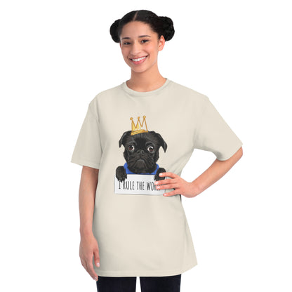 “I Rule the World” Crowned Dog Graphic Tee|Eco-Friendly