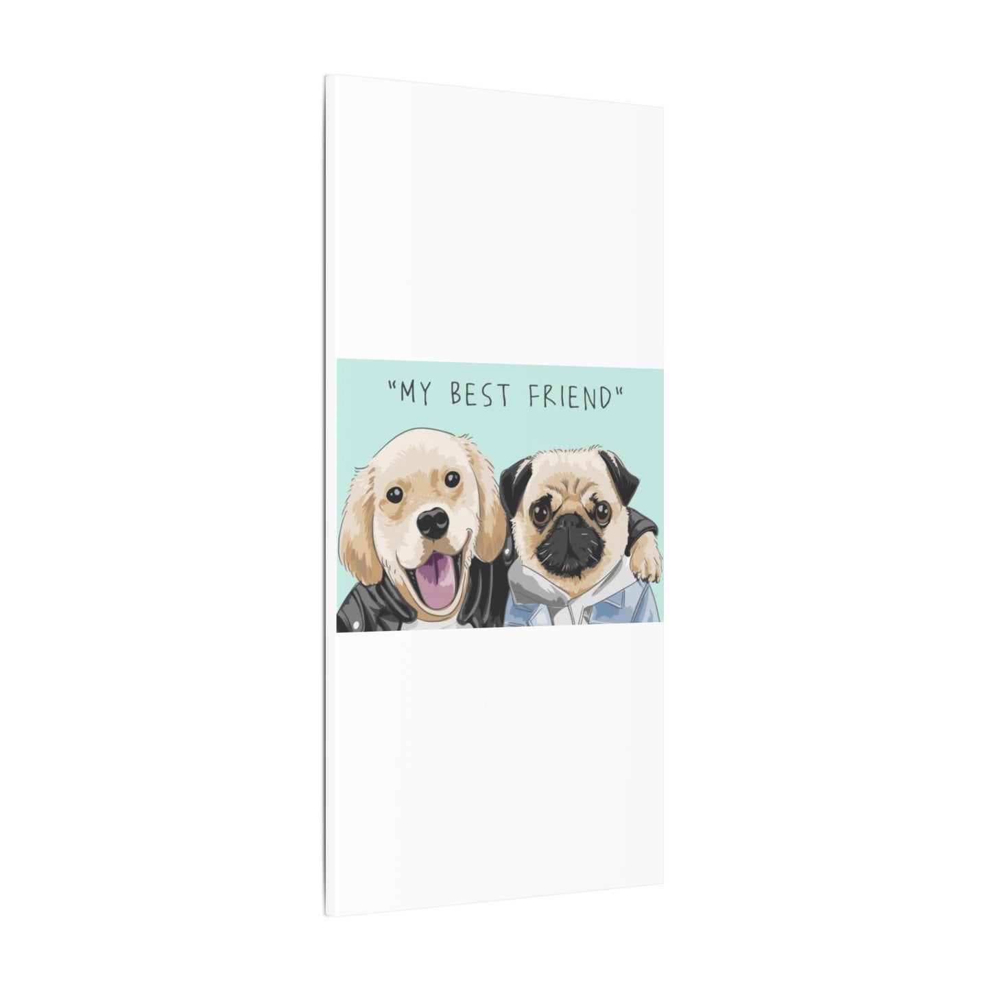 Cute Pug & Puppy Matte Stretched Print