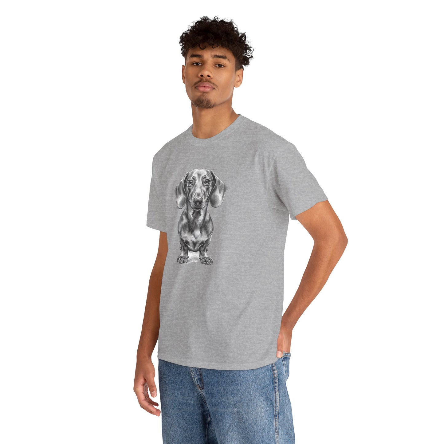 Dachshund Sketch Minimal Art T-Shirt | Eco-Limited
