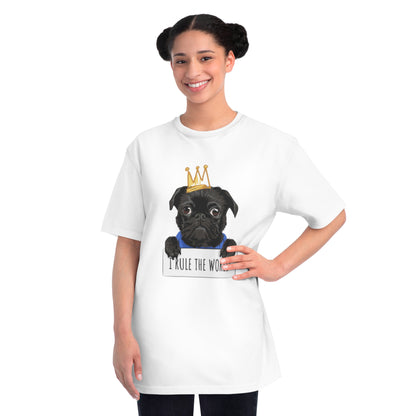 “I Rule the World” Crowned Dog Graphic Tee|Eco-Friendly