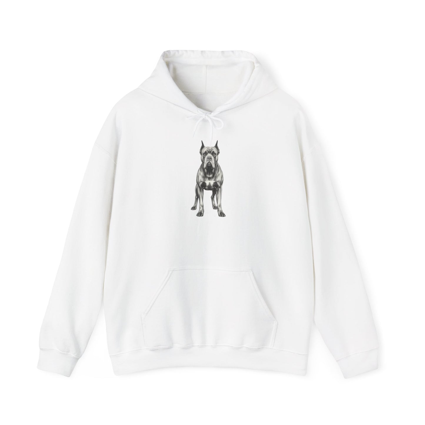 Great Dane Graphic Hoodie — Minimal Black Dog Illustration Sweatshirt