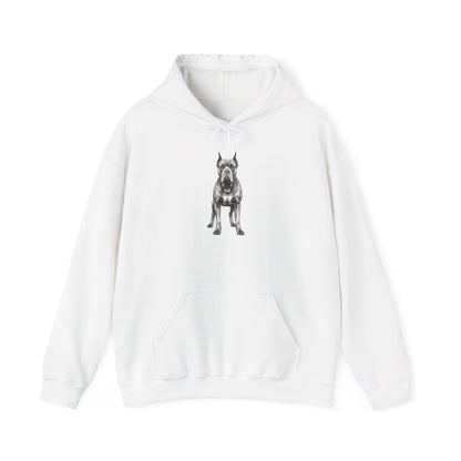 Great Dane Graphic Hoodie — Minimal Black Dog Illustration Sweatshirt