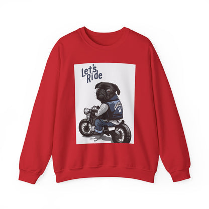 Let’s Ride Biker Pug Graphic Sweatshirt | Eco-Limited