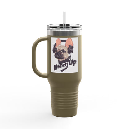 'Listen Up' French Bulldog Headphones Tumbler