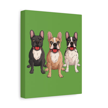 French Bulldog Trio Canvas Wall Art|Eco-Friendly - Limited