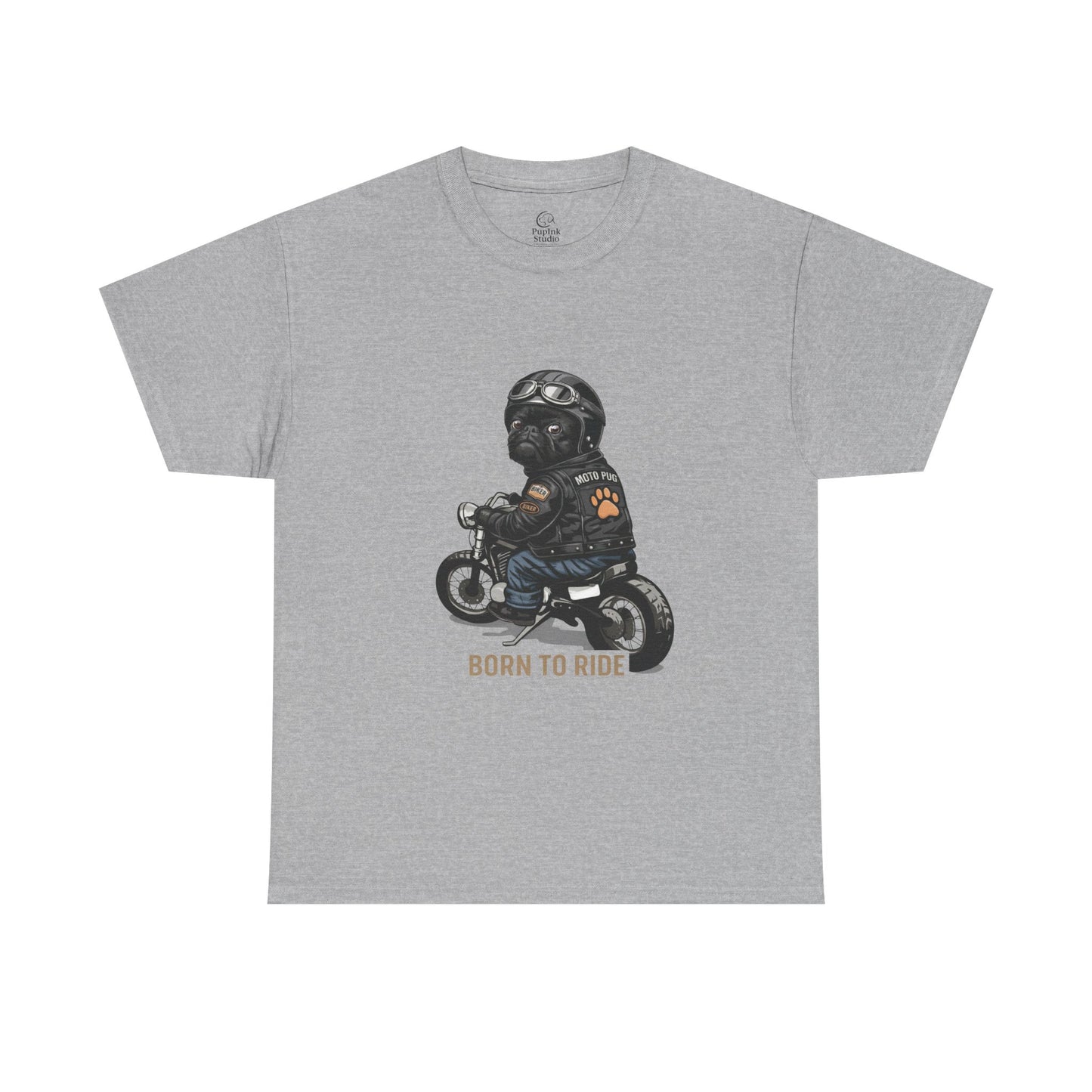 Moto Pug Born To Ride T-Shirt | Eco-Limited