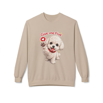 Give Me Five Cute Dog Sweatshirt | Eco-Limited