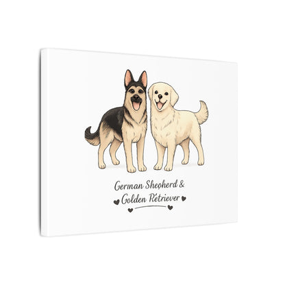German Shepherd & Golden Retriever Canvas Wall Art