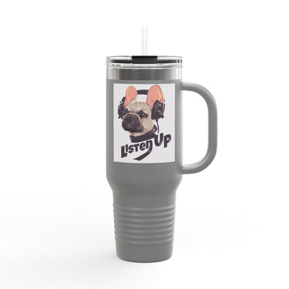 'Listen Up' French Bulldog Headphones Tumbler