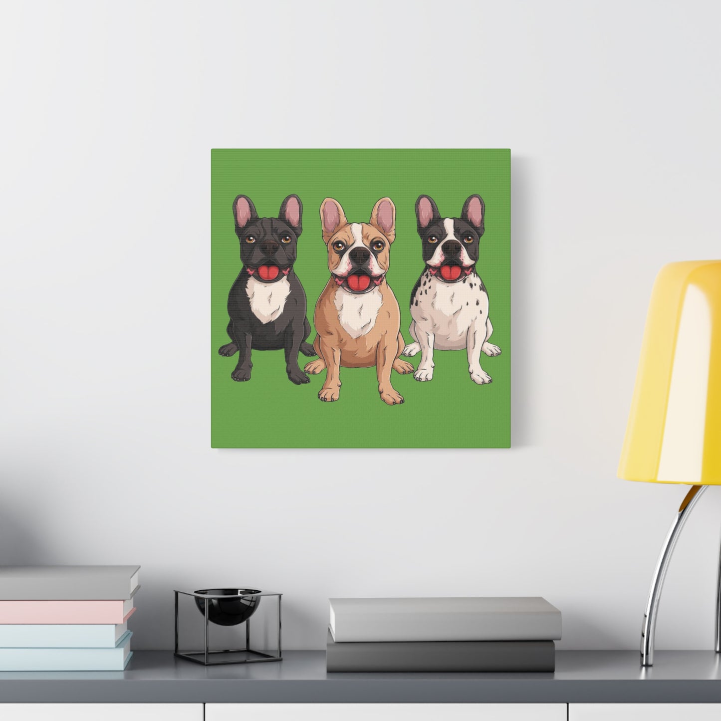 French Bulldog Trio Canvas Wall Art|Eco-Friendly - Limited