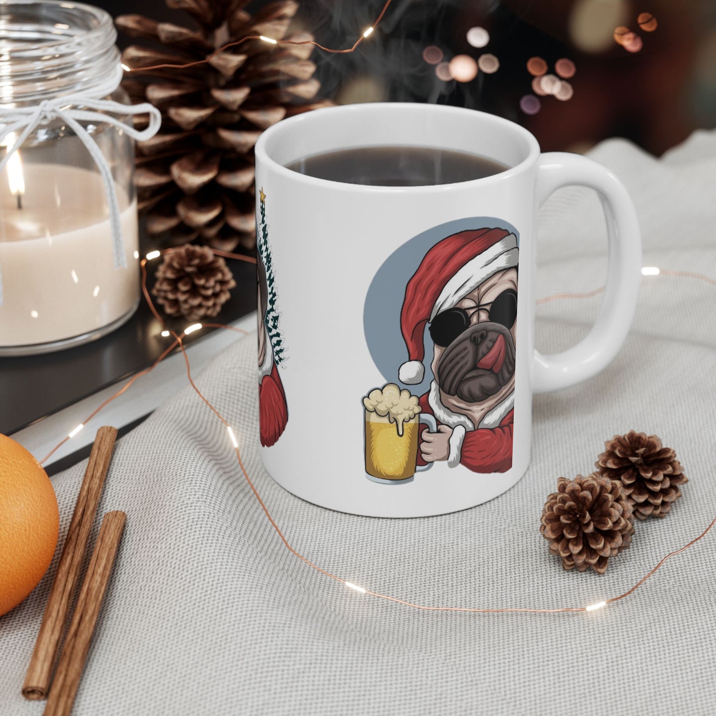 Funny Christmas Pug Coffee Cup (11oz & 15oz)